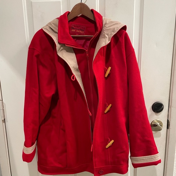 Vintage Herman Kay red wool toggle coat 8 - Picture 10 of 10